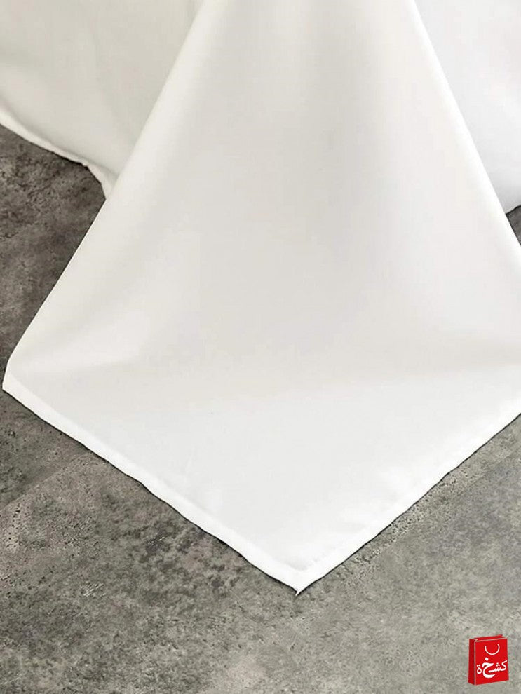 1 pc Bed Linen White Color Plain Dyed Bed Flat Sheet