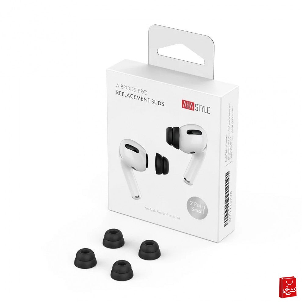 AhaStyle Airpods Pro Replacment Buds (1 pair large,1pair Medium,1 pair small)-Black