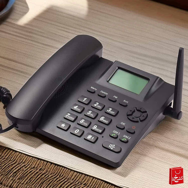Wireless GSM Desk Phone with 2 SIM cards slots-ReChargable Battery