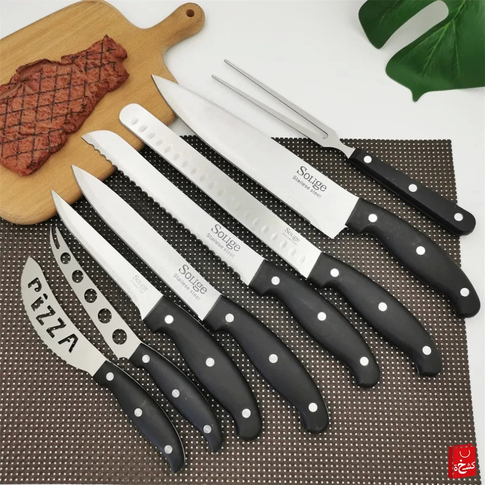 Stainless Steel Kitchen Knife Set 25-Piece – Professional & Versatile!
