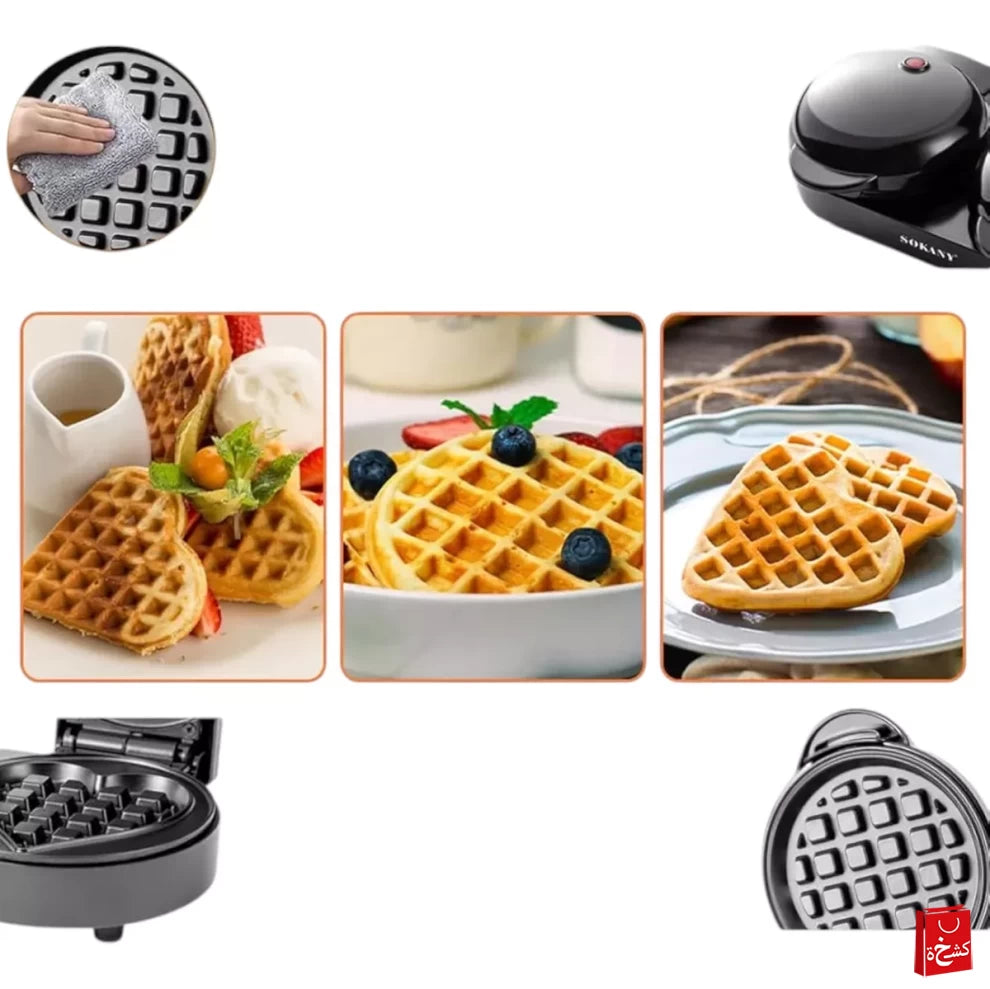2in1 Non-Stick Electric Waffle Maker