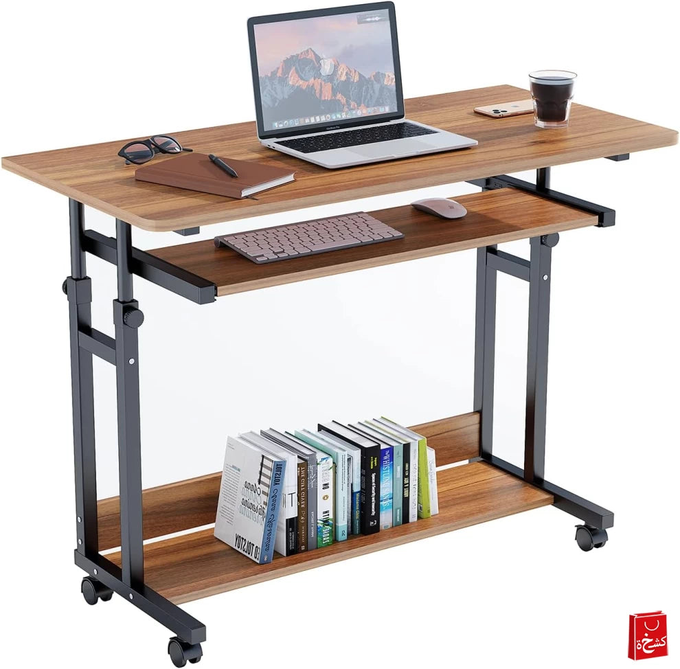 Adjustable Laptop Table Desk with Wheels Study/Work