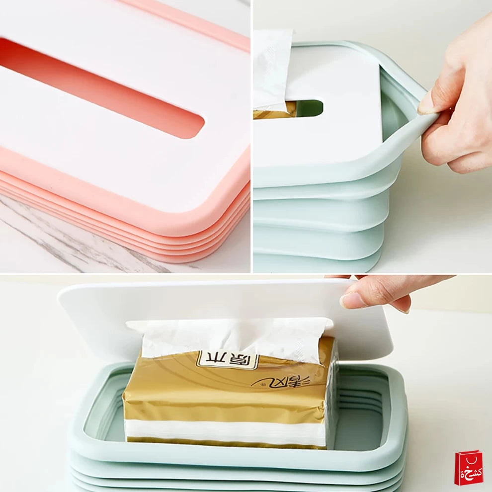 Tissue Box Silicone Holder Collapsible