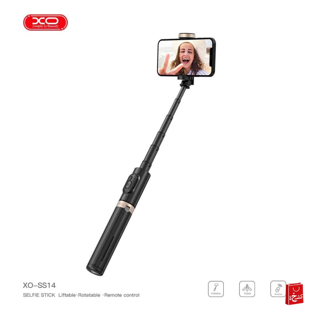 Bluetooth Selfie Stick Integrated Hidden reinforced tripod (Aluminium Rod) 72CM XO-SS14