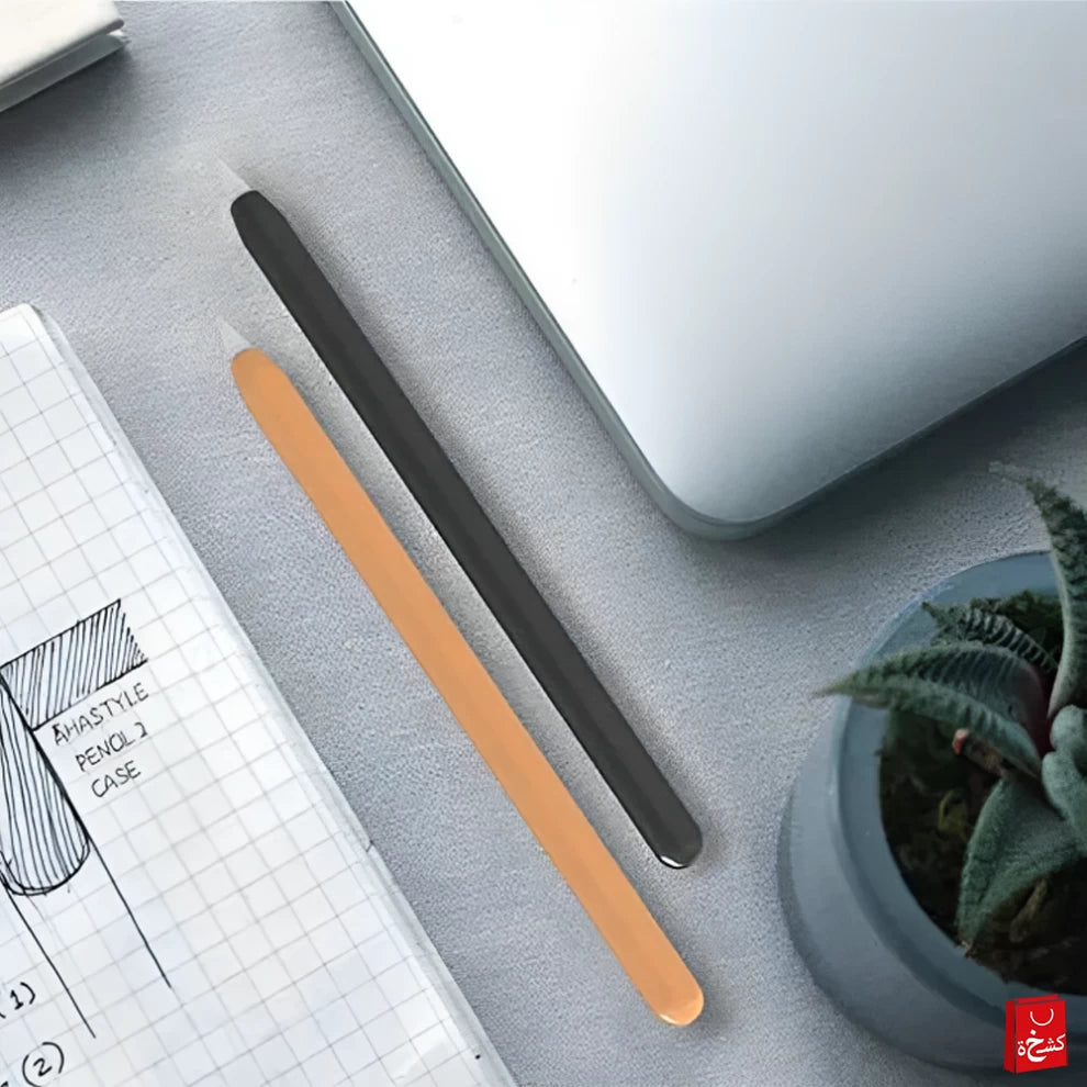 AhaStyle Silicone Apple Pencil Sleeve (2Pack) - Black/Orange