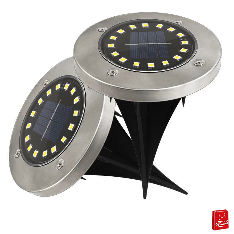 4 Disc Light Solar Ground light 16 LED Outdoor