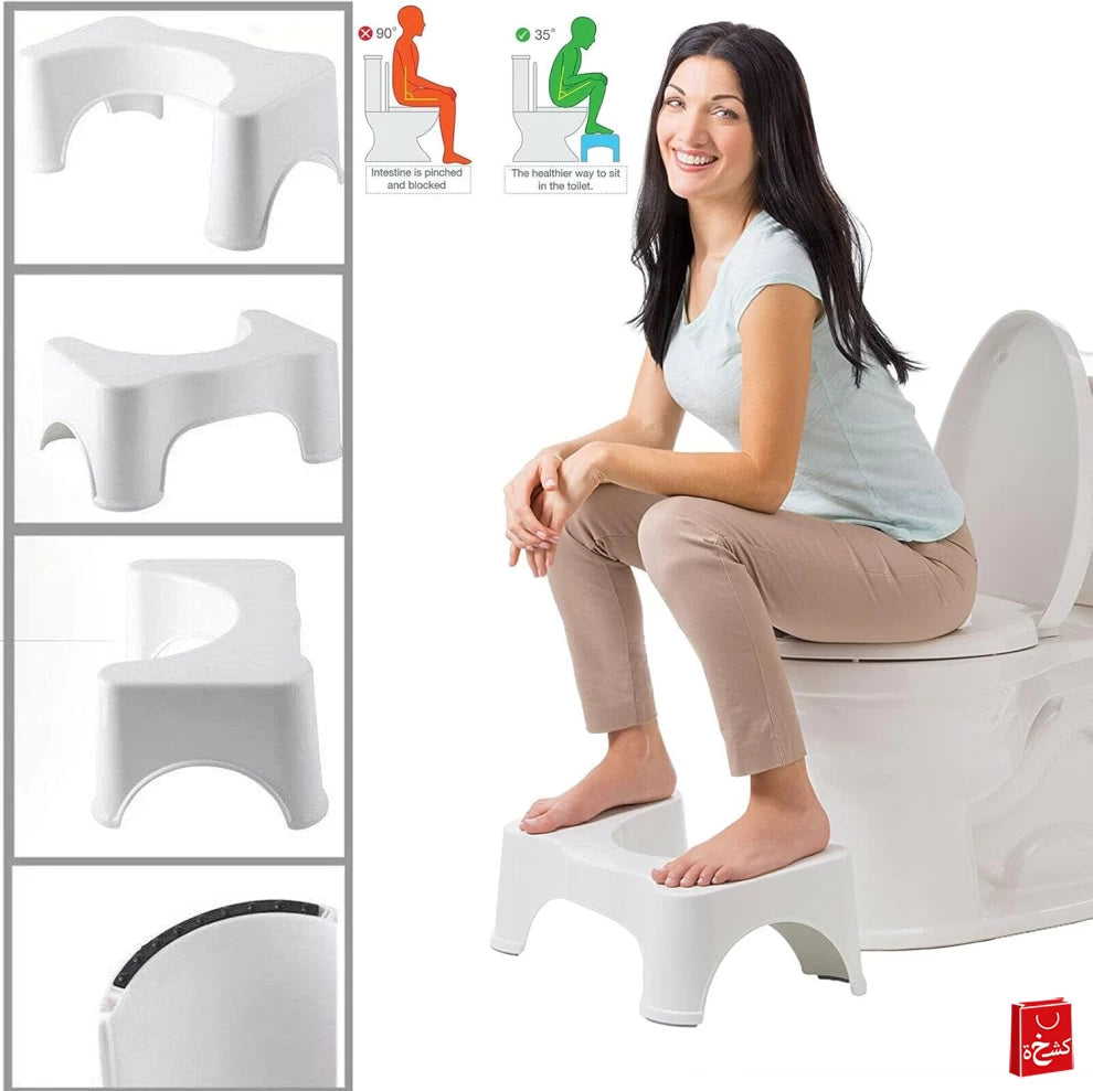 Bathroom Toilet Stool – Anti-Slip Footstep for Constipation & Piles Relief,