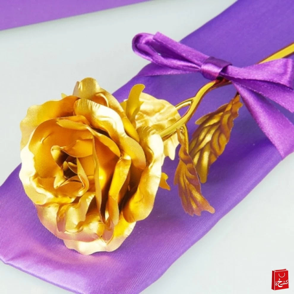 24k Gold Rose Flower Valentine's Gift - Gold Color