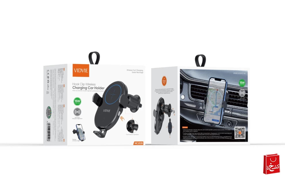 Vidvie Hook Clip Wireless Charging Car Holder – HC1535 | Secure & Smart Car Mount