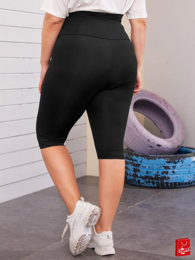 SHEIN Plus Wide Waistband Biker Shorts