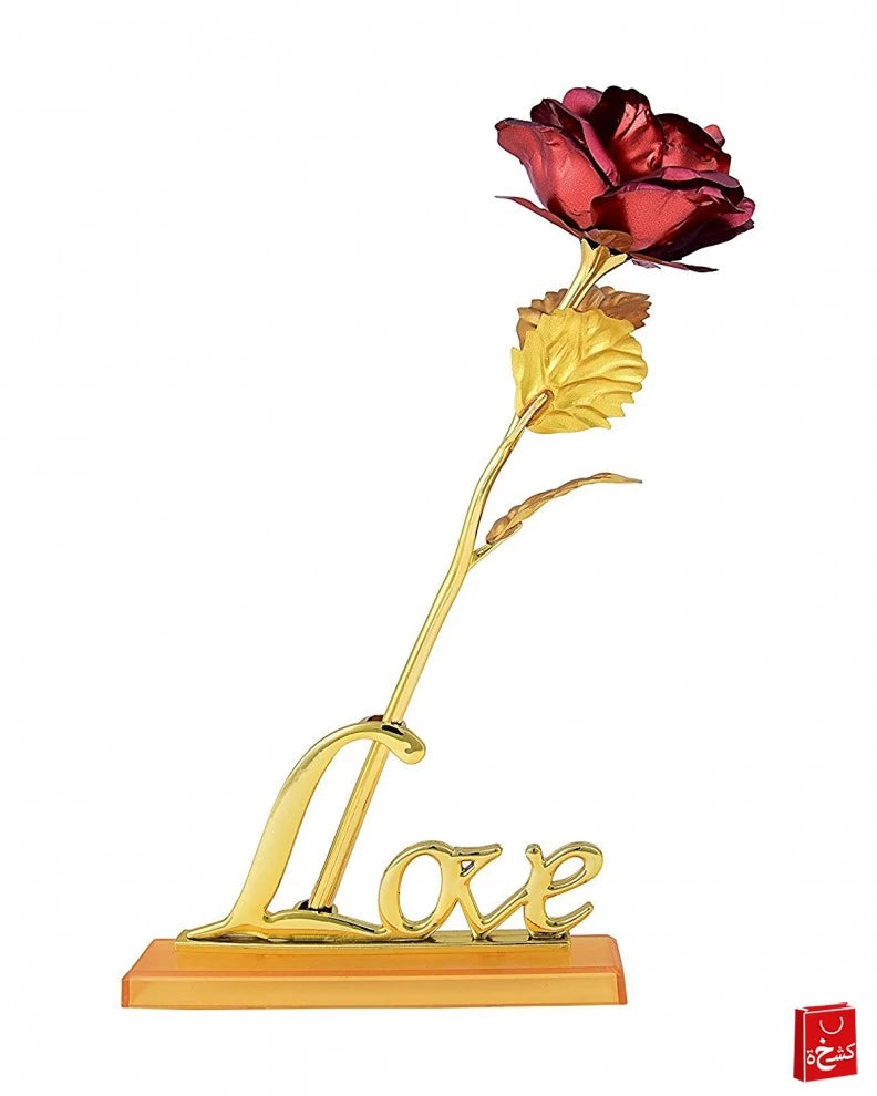 24k Gold Rose Flower Valentine's Gift - Red