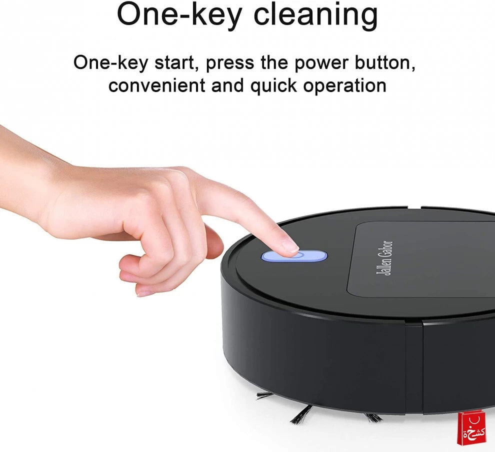 Smart Rechargeable Vacuum Cleaner Robot Black