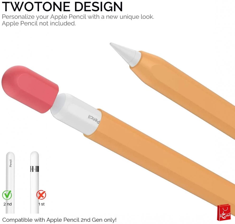 AhaStyle Duotone Ultra Thin Apple Pencil Sleeve (2nd Gen) - Orange/Red