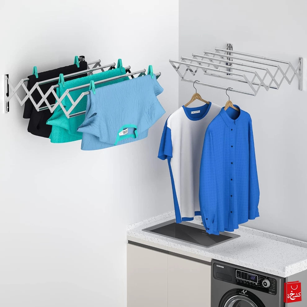 wall mounted folding clothes drying rack 100cm
