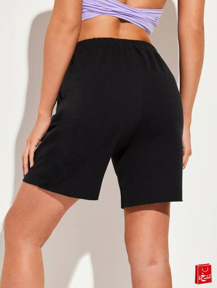 SHEIN Slant Pocket Solid Track Shorts
