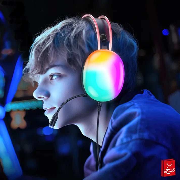 W109 Rich Gaming Headphones – White | Powerful Sound & Immersive Gaming
