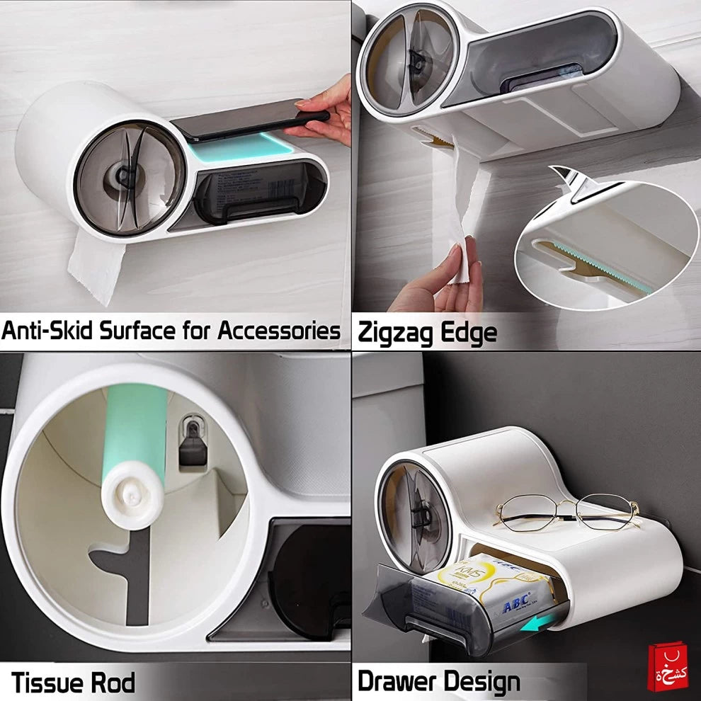Wall Mounted Plastic Tissue Paper Holder Bathroom