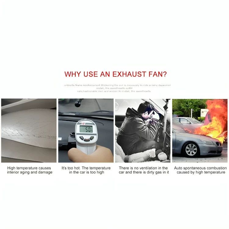 Car Fan Auto Front/Rear Window Solar- Fan Portable Powered Air Purifiers