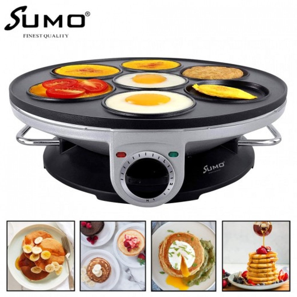 SUMO CREPE MAKER 1200W 7 HOLES- - WHITE & BLACK