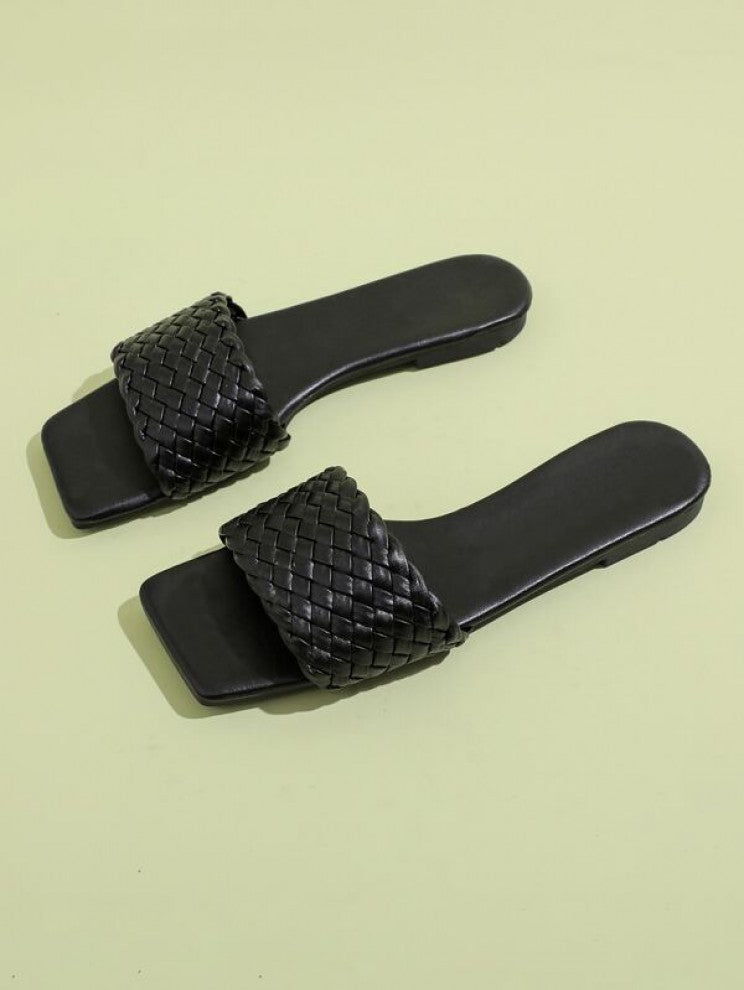 Braided Wide Fit Slide Sandals