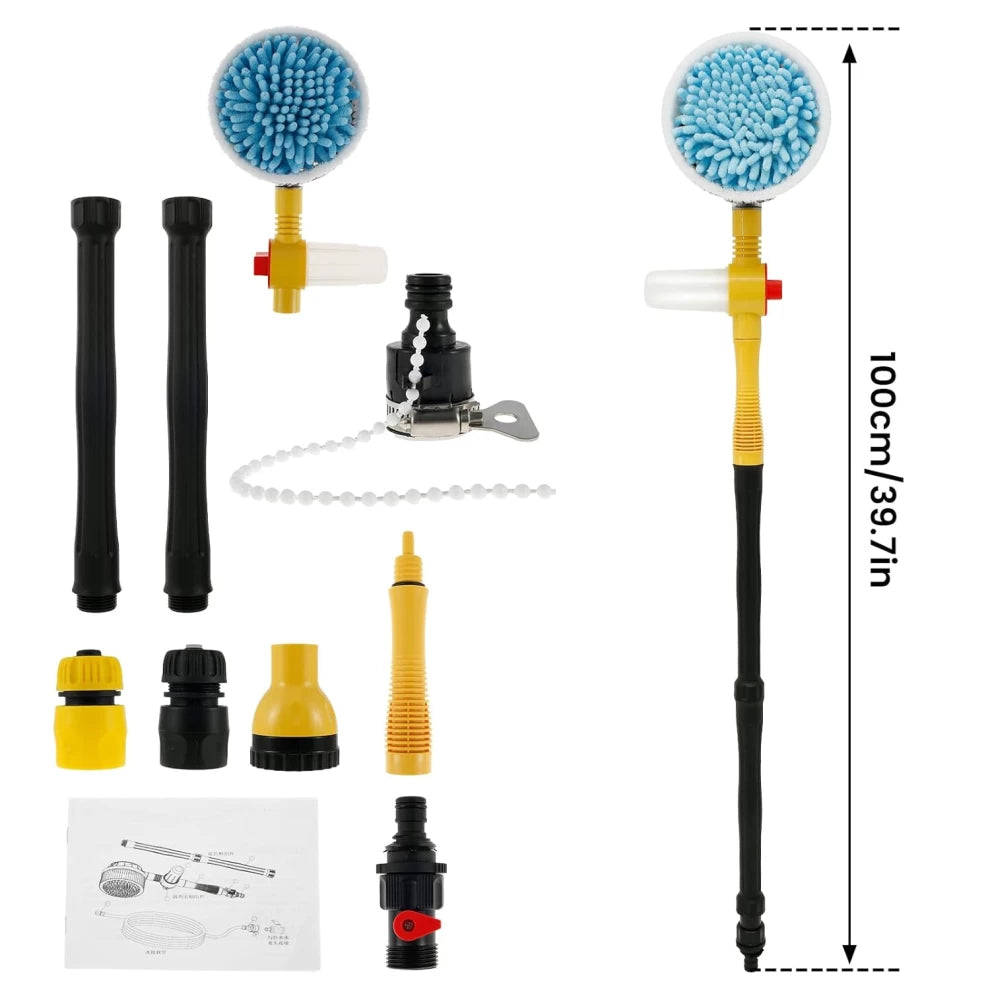 Car Wash Brush Kit 360° Spin Car Mop Detailing Brush