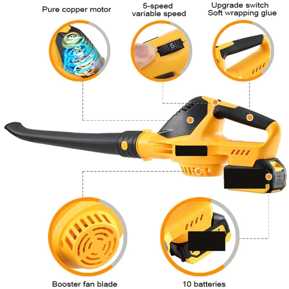 Speed Adjustable Powerful 5000W Cordless Leaf Blower