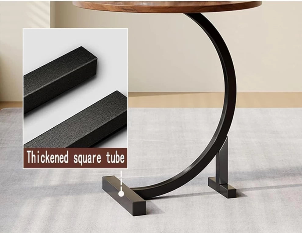 C Shaped Coffee Table, Modern Nightstand Bedside Table Save Space-62cm