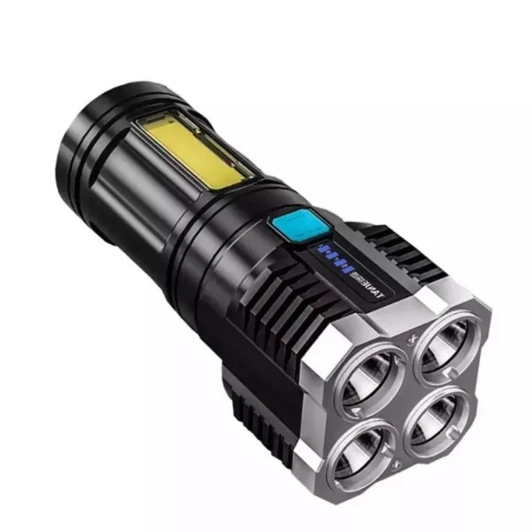 Bright USB Flashlight 4-Core 4 Modes Strong LED Light Rechargeable Torchlight L-S03