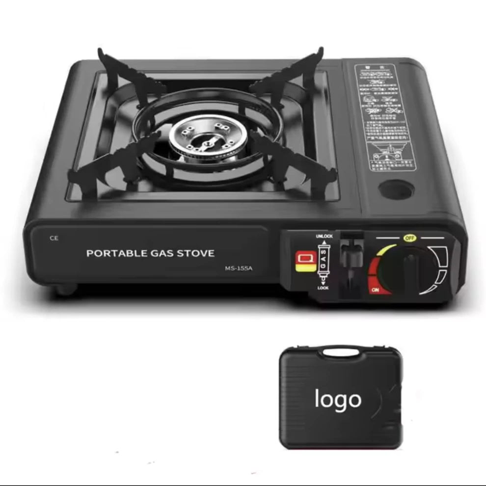 Camping  Black Portable Gas Stove + Gas Butane Bottle