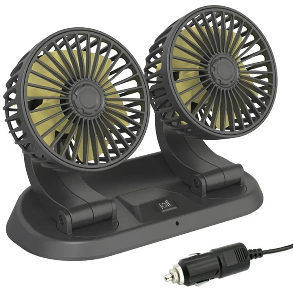 Car Cooling Fan Dual Head Lighter Powered -12V