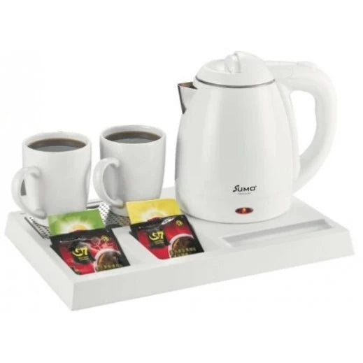 Sumo Electric Hotel Kettle With Ceramic Cups White 1.2L-White