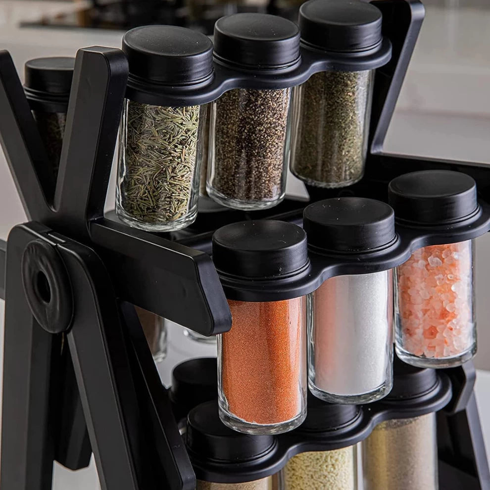 Spice Rack Ferris Wheel Rotating Jars Organizer