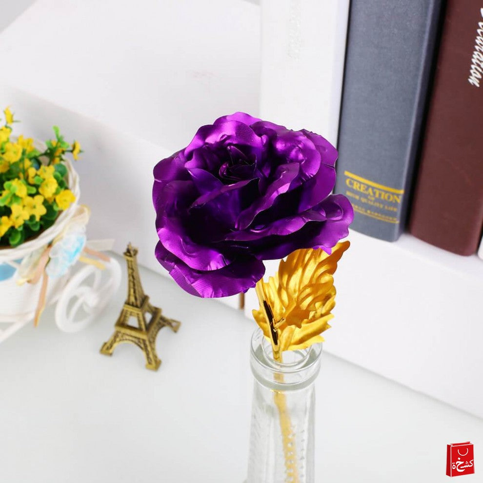 24k Purple Rose Flower