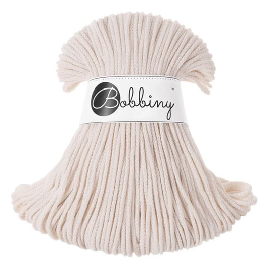 Bobbiny Premium Macramé Cord Yarn, Natural, 3 mm.