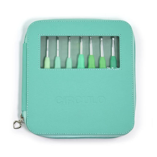 Circulo Aluminium Crochet Hook Set with Green Case