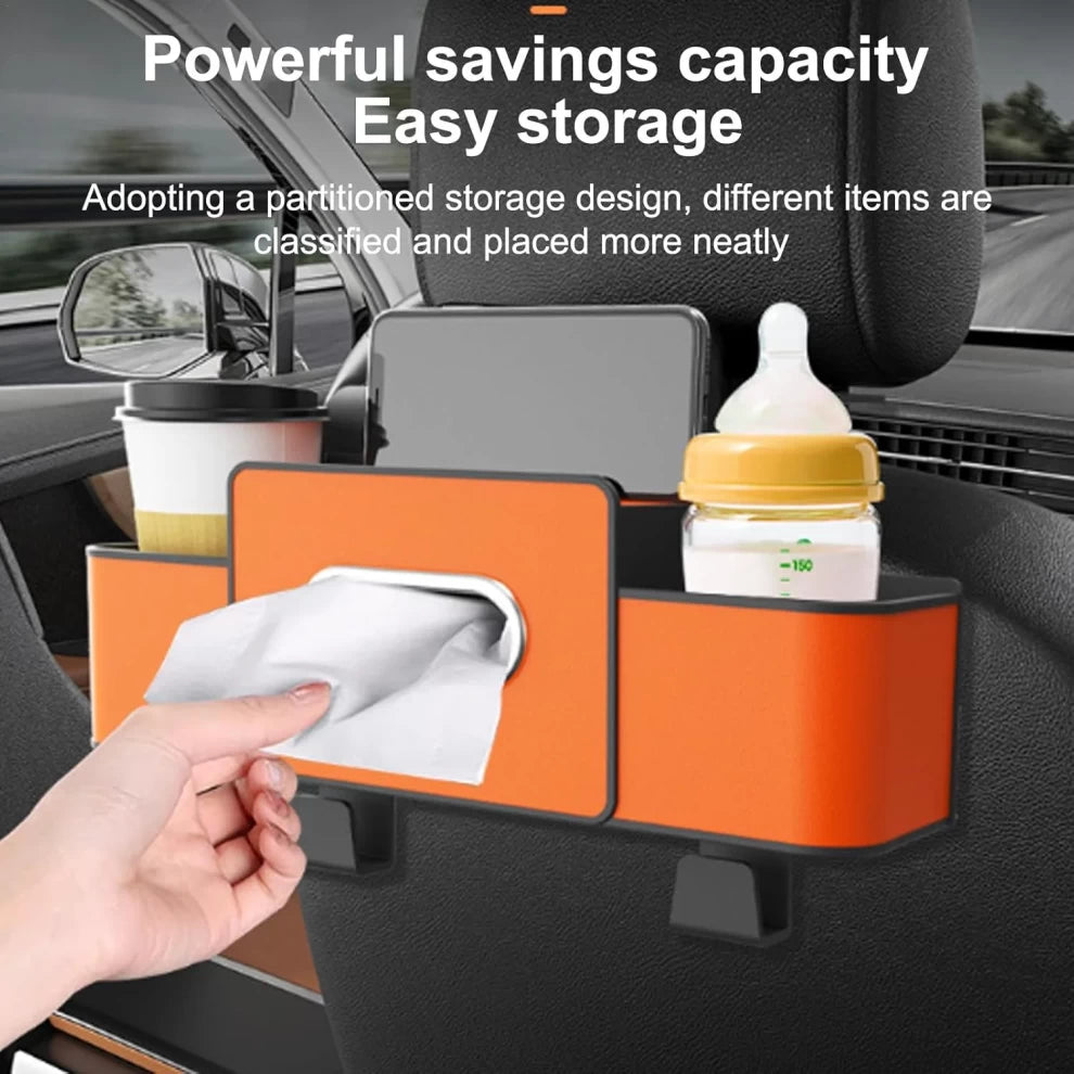 Space-Saving Car Back Seat Storage Box | Foldable Organizer for Car Essentials