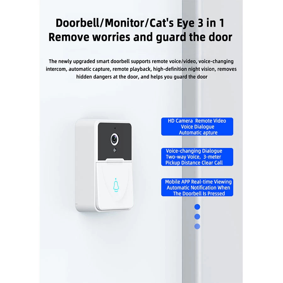 Smart Home Wireless Doorbell WiFi Waterproof-X9
