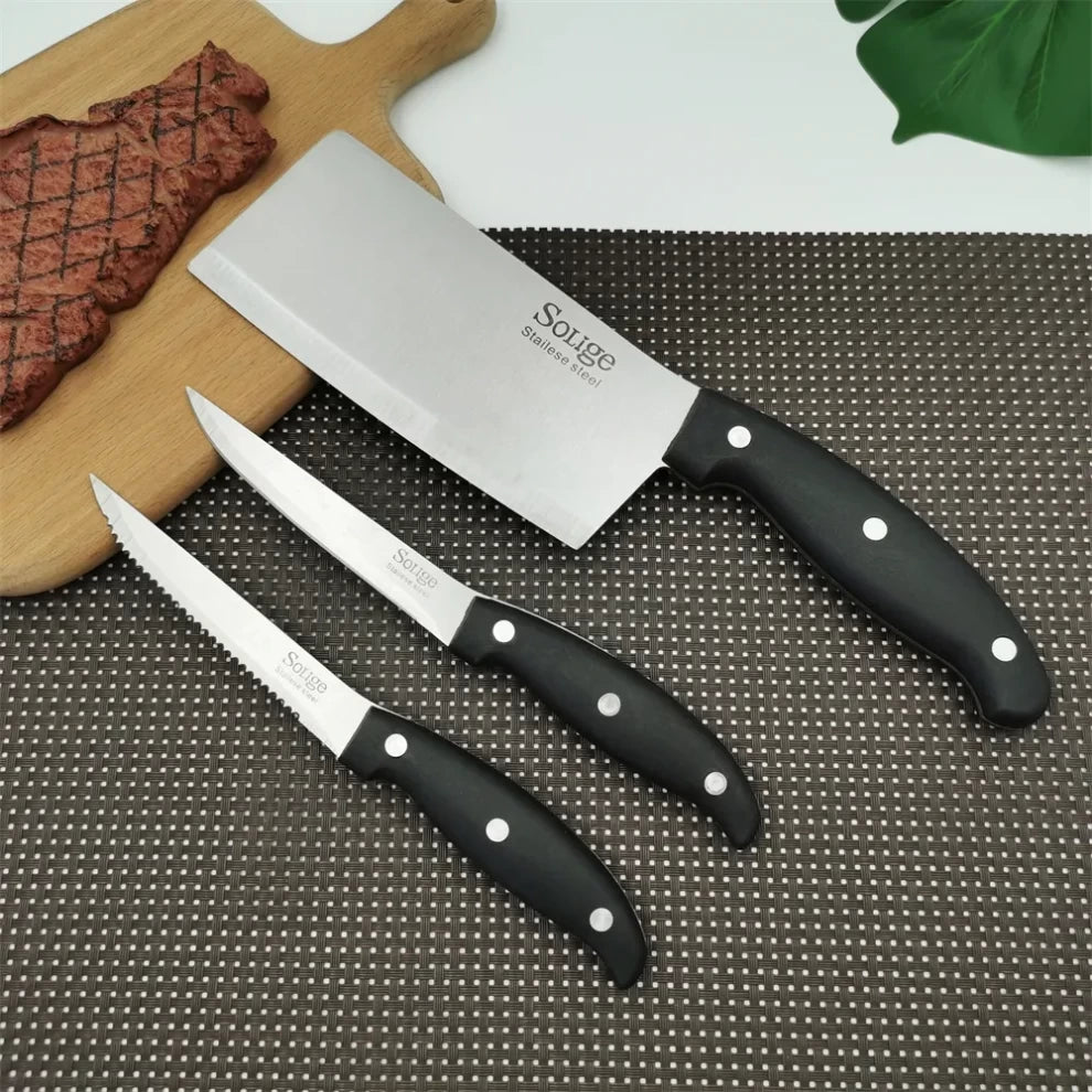 Stainless Steel Kitchen Knife Set 25-Piece – Professional & Versatile!
