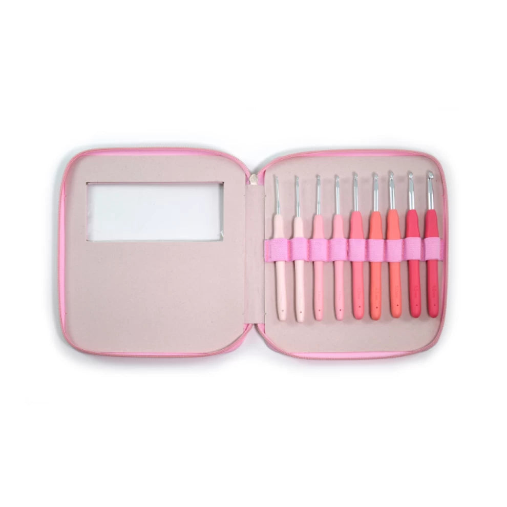 Circulo Aluminium Crochet Hook Set with Pink Case