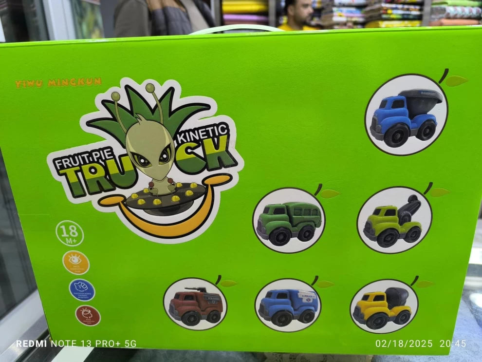 Cartoon Friction System Kinetic Truck Set – 4 Pcs