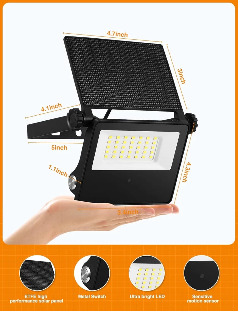 Solar Lights for Outdoor Use – Motion Sensor, IP65 Waterproof, 180° Wide Angle