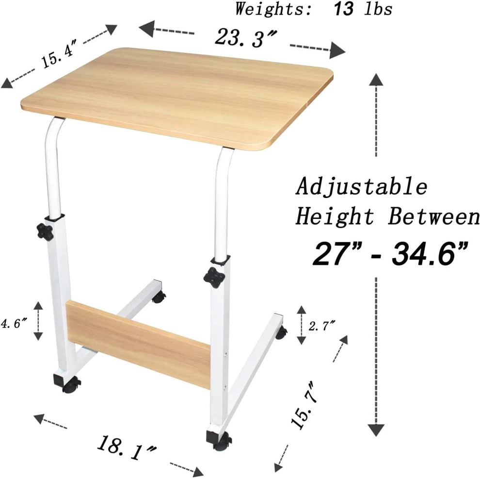 Adjustable Laptop Table Desk with Wheels Study/Work