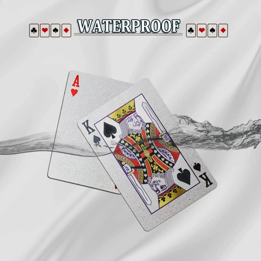 2Psc Silver Deck of Cards, Playing Cards, Waterproof