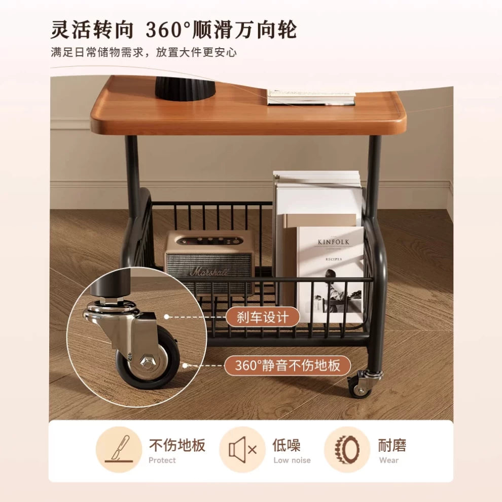 C-Shaped Rolling Side Table – Multi-Functional & Space-Saving 100 x 31 x 49 cm