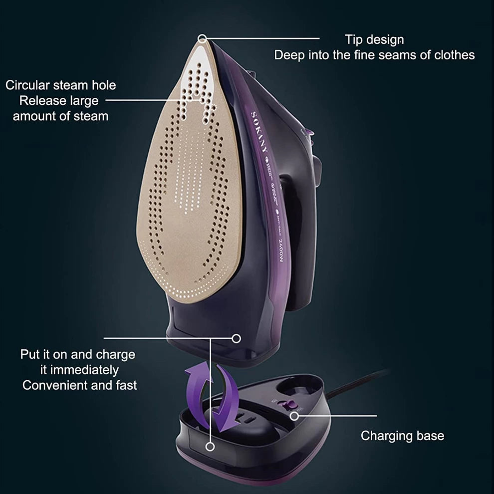 Sokany Wireless Iron Steam Ironing Machine 2400W