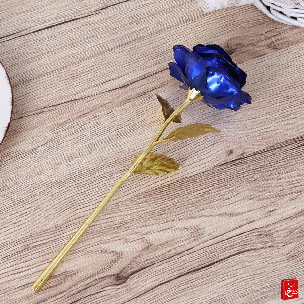 24k Gold Rose Flower Valentine's - Blue