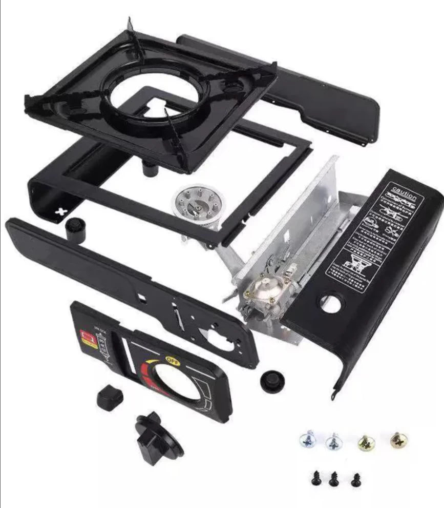 Camping  Black Portable Gas Stove + Gas Butane Bottle
