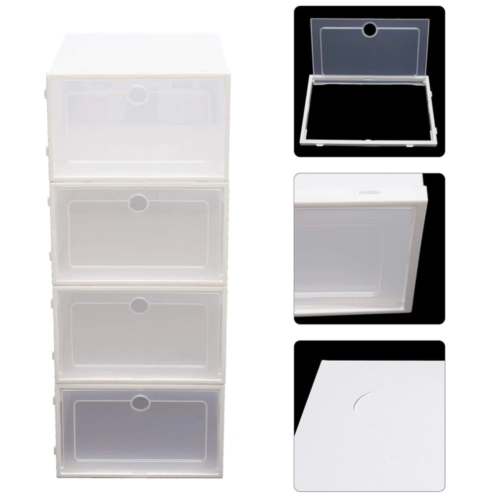 Stackable Shoe Boxes with Lids-4psc