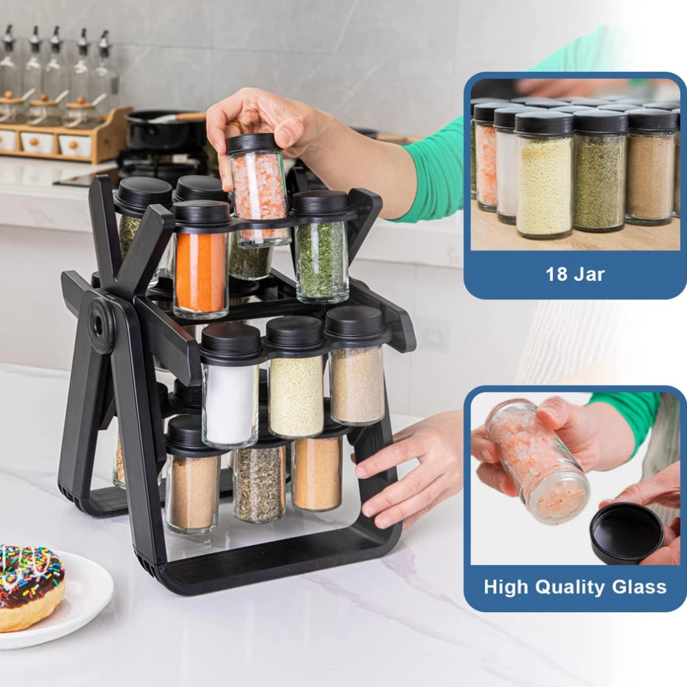 Spice Rack Ferris Wheel Rotating Jars Organizer