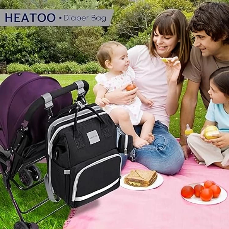 2 in 1Foldable Travel Baby Diaper Backpack  with bed